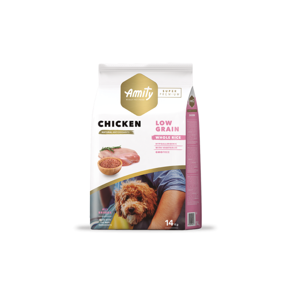 Amity SP Low Grain para perros adultos sabor pollo