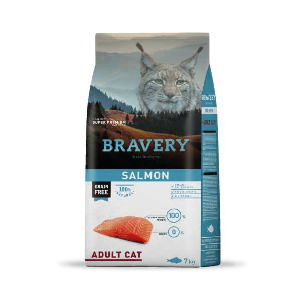 Bravery Salmón Gatos Adultos 7 KG
