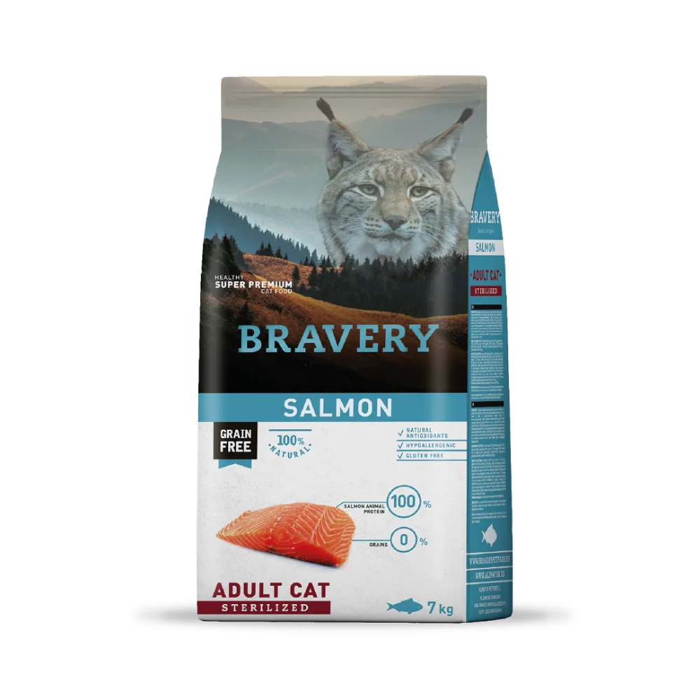 Bravery Gato Adulto Salmón Esterilizado 7 KG