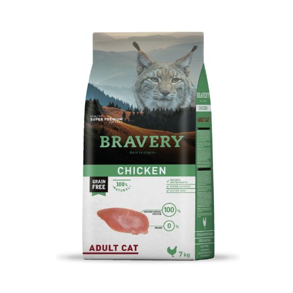 Bravery Pollo Gatos Adultos 7 KG