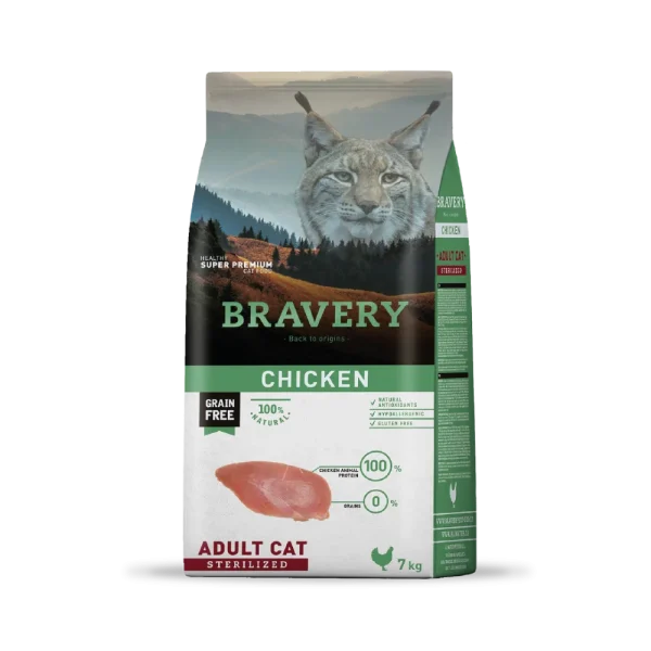 Bravery Gato Adulto Chicken/Pollo  Esterilizado 7 KG