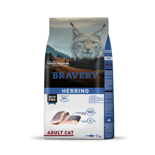 Bravery Arenque Gatos Adultos 7 KG