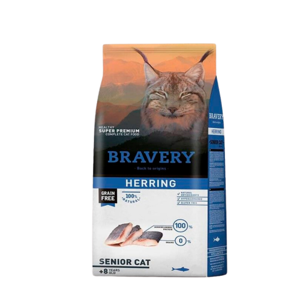 Bravery Arenque Gatos Seniors 2 KG