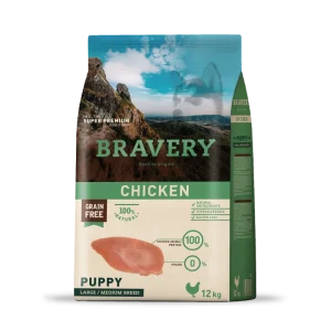 Bravery Pollo Puppy (Cachorro) Raza Mediana/Grande 12 KG