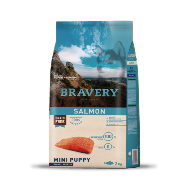Bravery Salmón Cachorros Raza Pequeña 2 KG