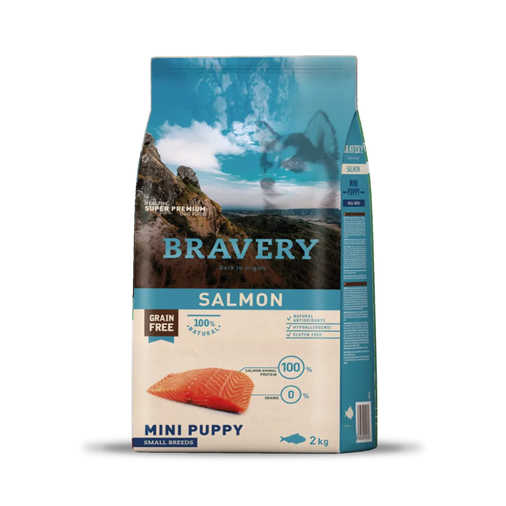 Bravery Salmón Mini Puppy Razas Pequeñas 2 KG