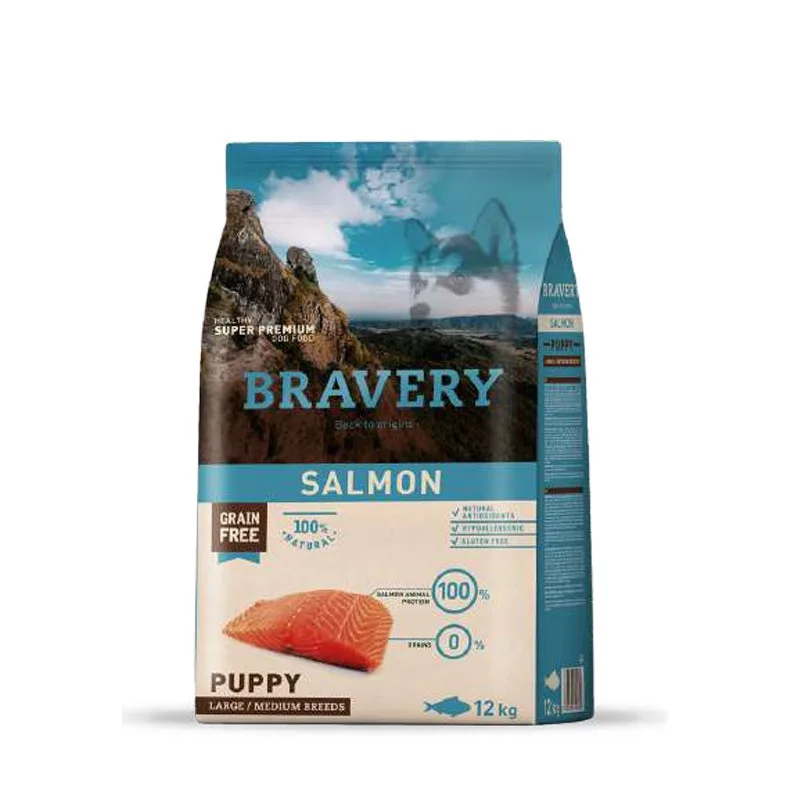 Bravery Perro Salmón Puppy (Cachorro) Raza Mediana/Grande 12 KG