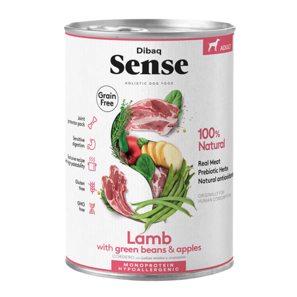 Sense Cordero,  Arvejas y  Manzana 380 gr