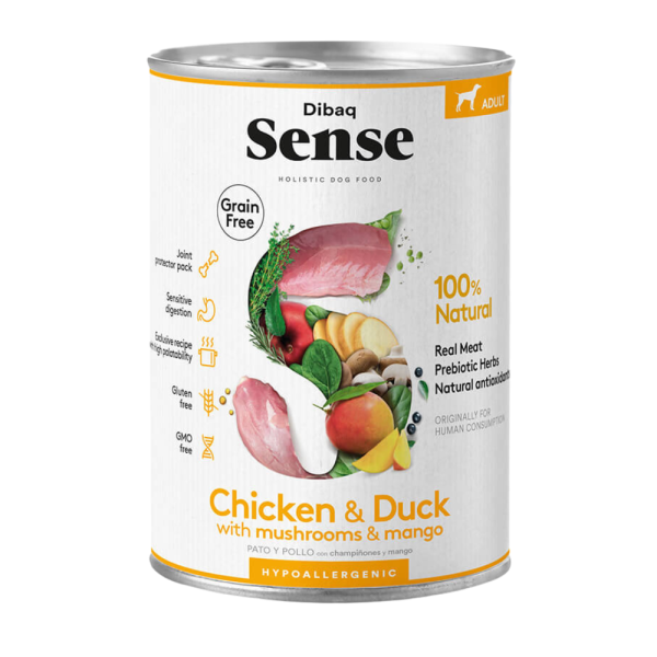 Sense Pollo, Pato, Champiñones y  Mango 380 gr