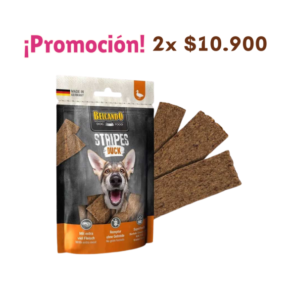 BELCANDO Snack Stripes Pato 90 GRS