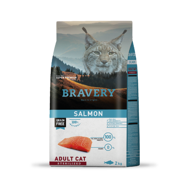 Bravery Adulto  Salmón Esterilizado 2 KG