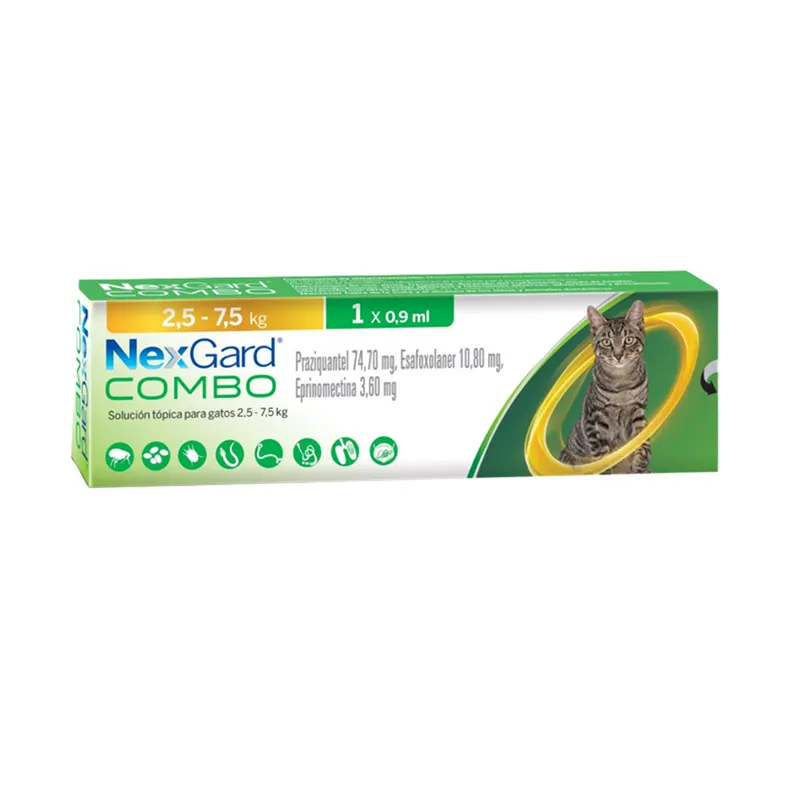 Desparasitante Pipeta Nexgard Combo Gato 2,5 a 7,5 kg