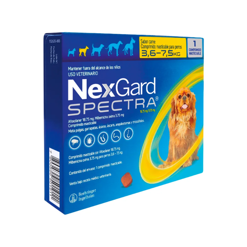 Desparasitante Nexgard Spectra 3.6 a 7.5Kg - 1 comp