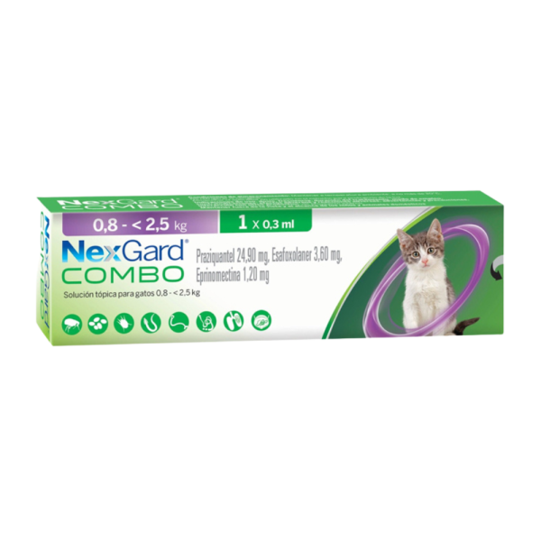 Desparasitante Nexgard Combo Gato 0,8 a 2,5 kg